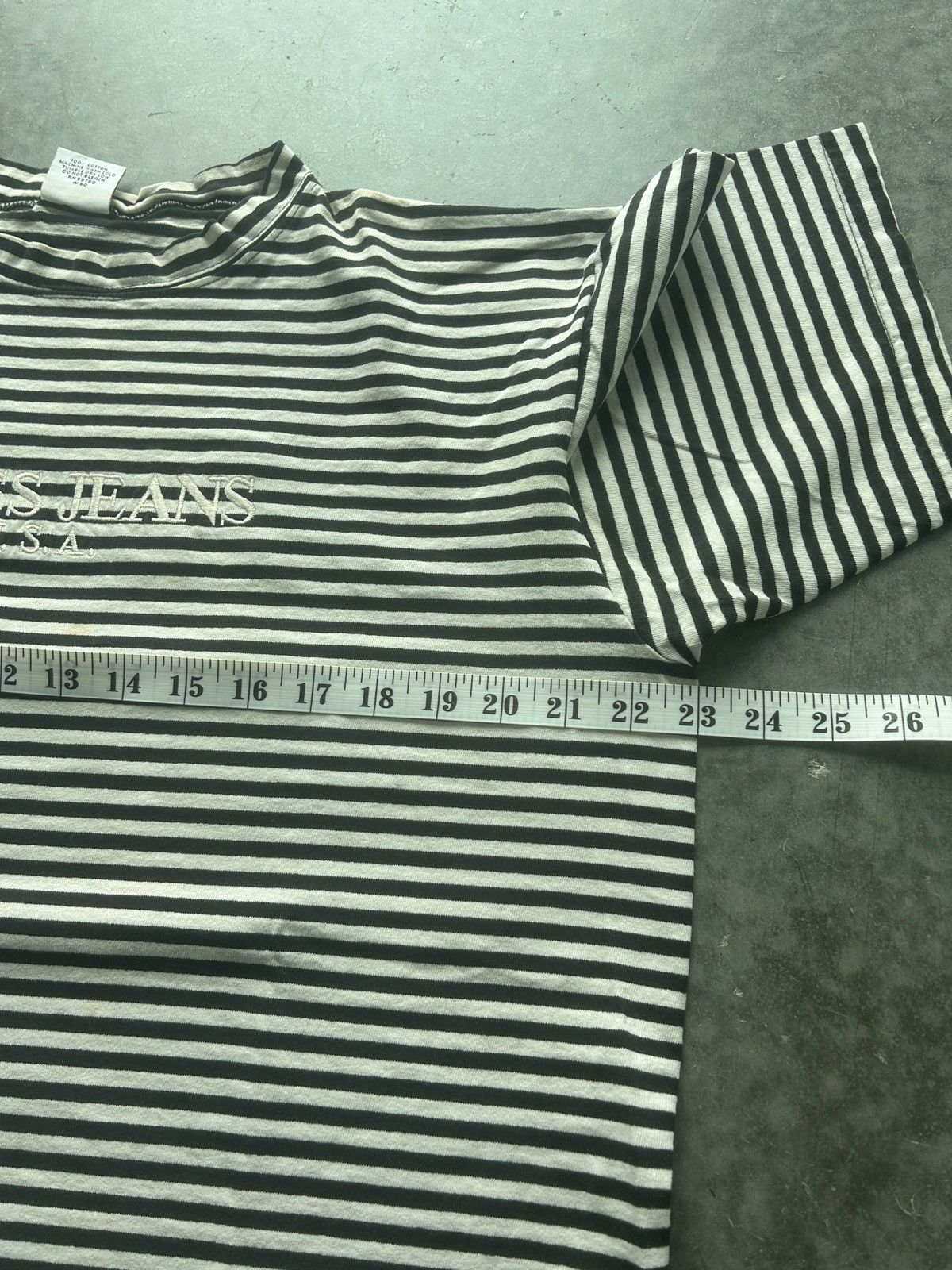 Guess × Vintage Vintage 90s Guess Striped Tee Embroidered Logo Size US L / EU 52-54 / 3 - 6 Thumbnail