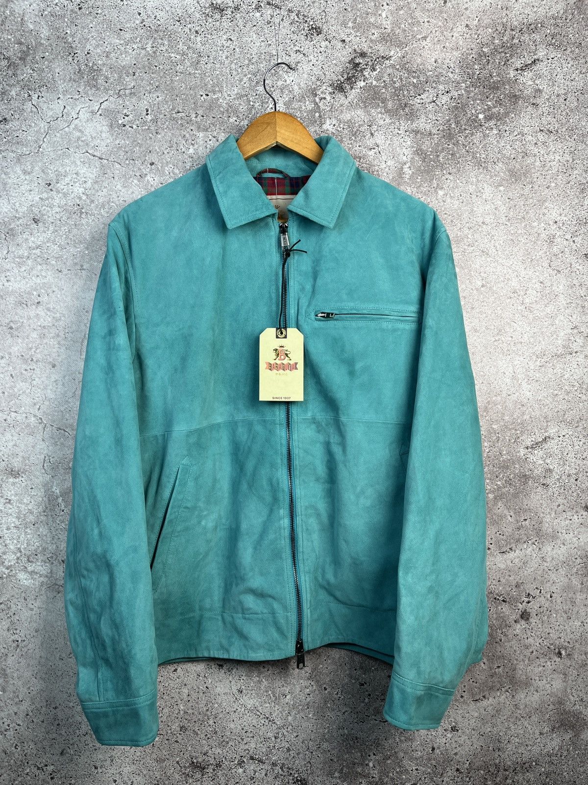 Baracuta Suede Racer Jacket Teal Size US L / EU 52-54 / 3 - 1 Thumbnail