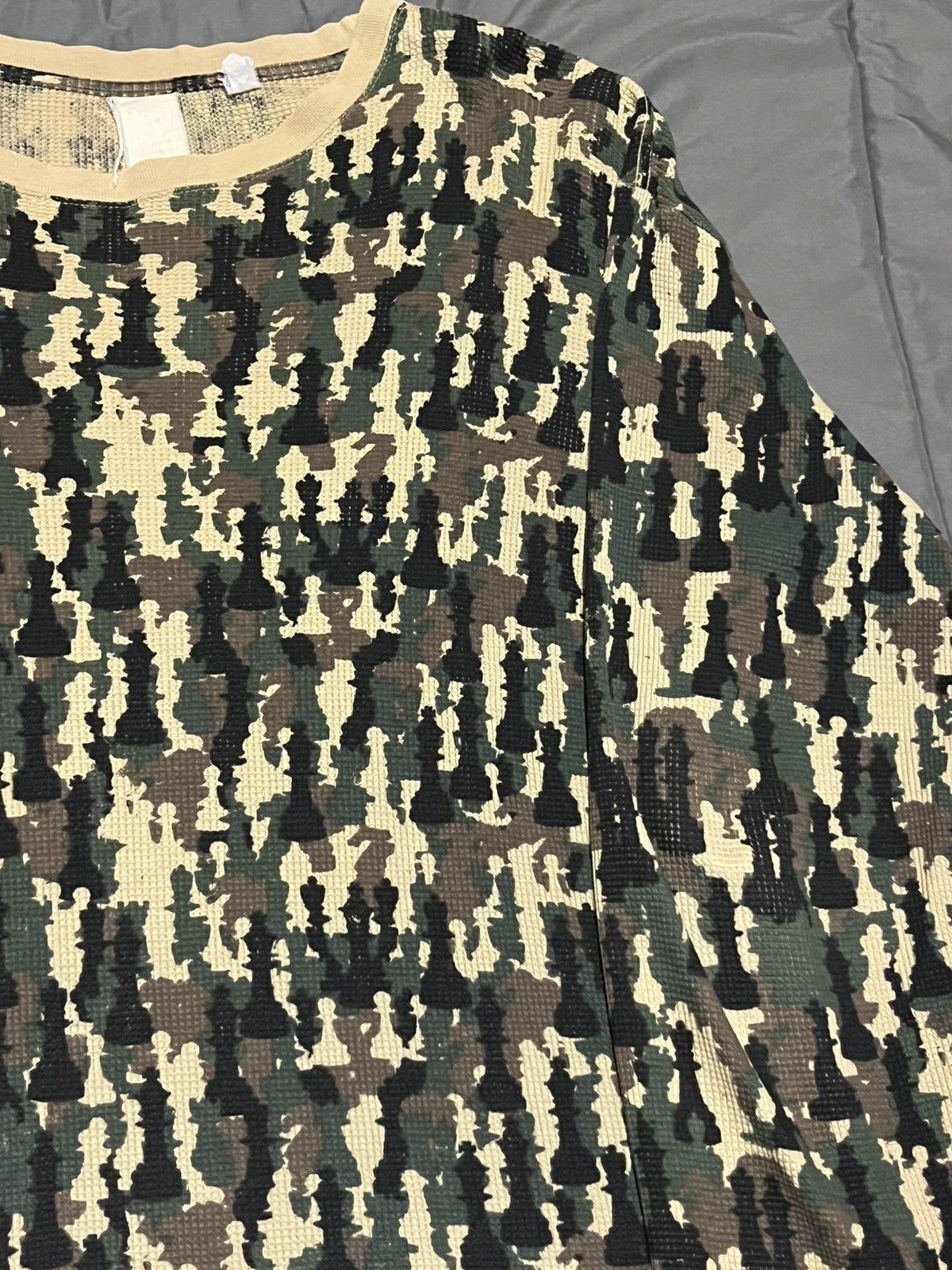PHENOMENON Vintage PHENOMENON Chess Camo Waffle Knit LongSleeve Size US L / EU 52-54 / 3 - 2 Thumbnail