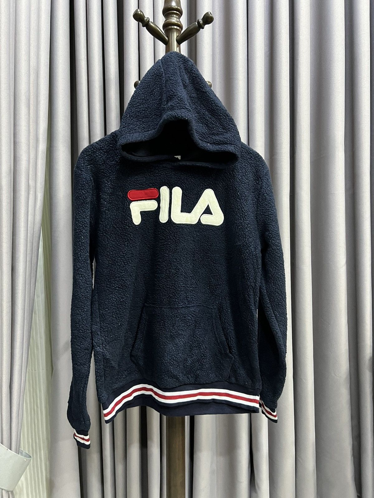 image of Bjorn Borg x Fila Big Logo Hoodies in Dark Blue, Men's (Size 2XL)