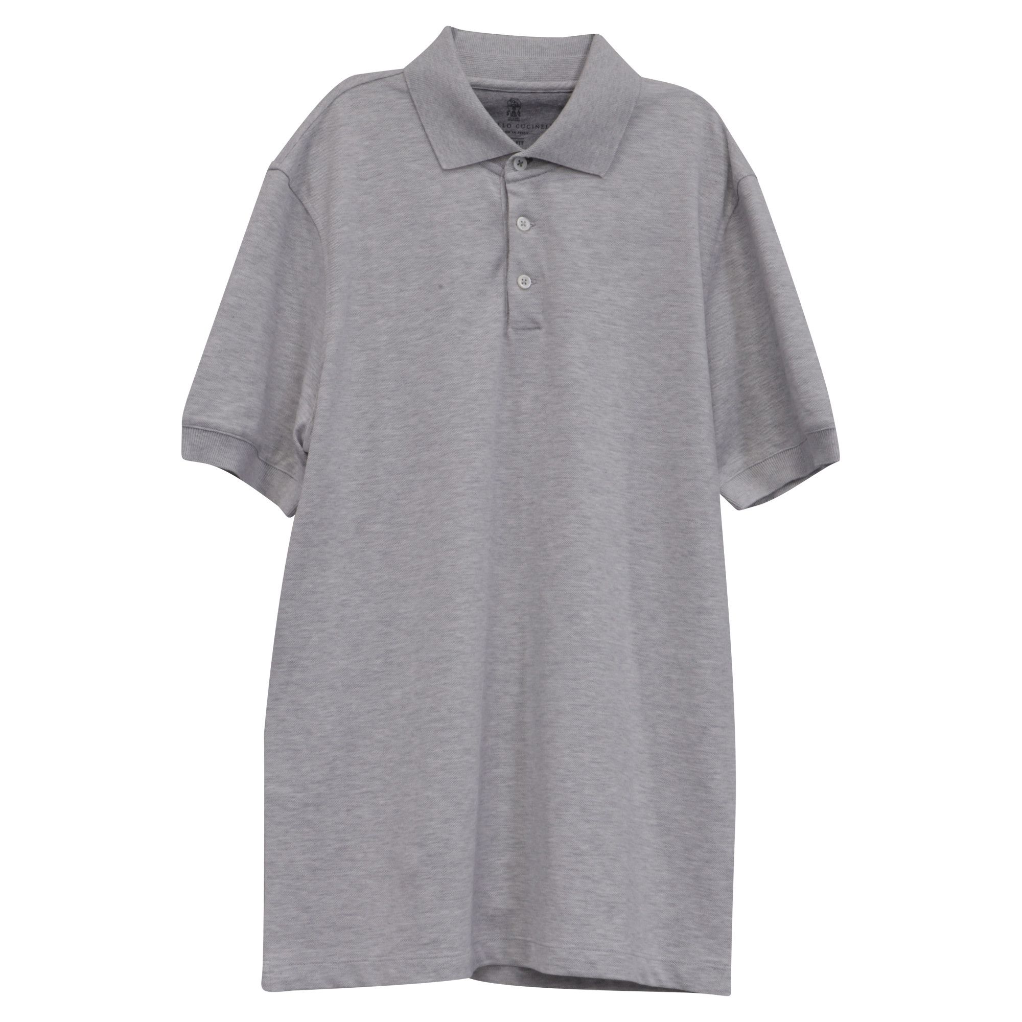 Brunello Cucinelli Brunello Cucinelli Short Sleeve Polo Shirt in Grey Cotton Size US XS / EU 42 / 0 - 1 Thumbnail