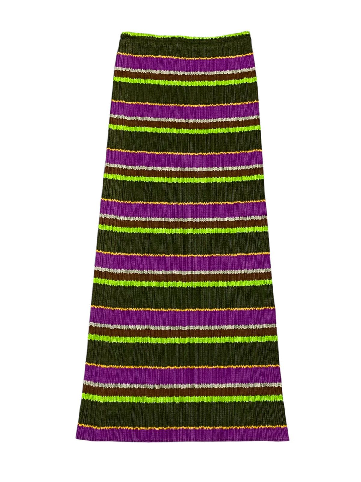 Issey Miyake × Pleats Please Issey Miyake Pleats Please Striped Multicolor Pleated Skirt Size 28" / US 6 / IT 42 - 2 Thumbnail