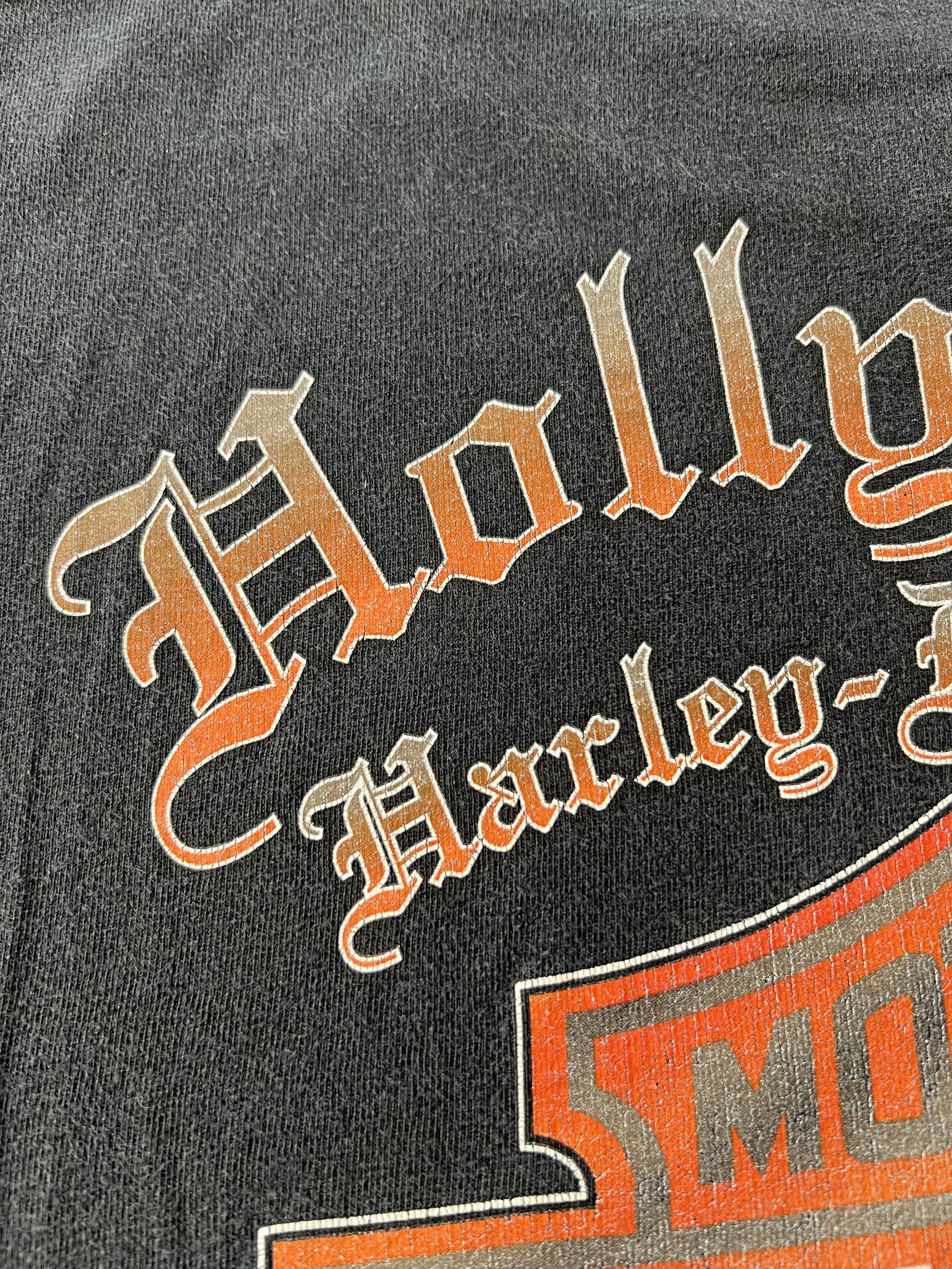 Harley Davidson Vintage 2000s Harley Davidson Eagle Flame Fire Skull T-shirt Size US L / EU 52-54 / 3 - 15 Thumbnail