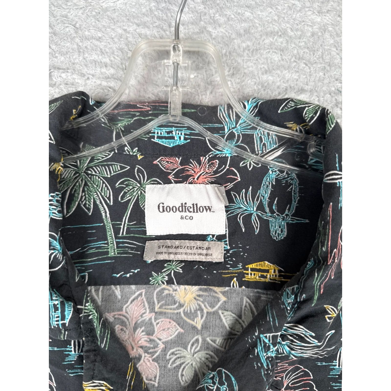 Vintage Goodfellow & Co Shirt Men 2XL XXL Black Macaws AOP Hawaiian Button Up 100% Rayon Size US XXL / EU 58 / 5 - 7 Thumbnail