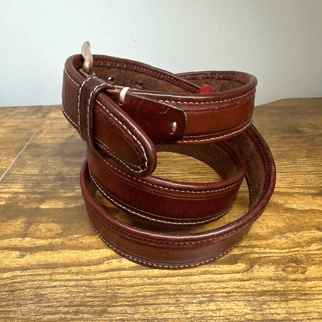 Cole Haan Cole Haan Belt Mens 38 Brown Brass Buckle Made in England A0694 Brown Belt Men 38 Brown 1” W 45” L Size 38 - 3 Thumbnail
