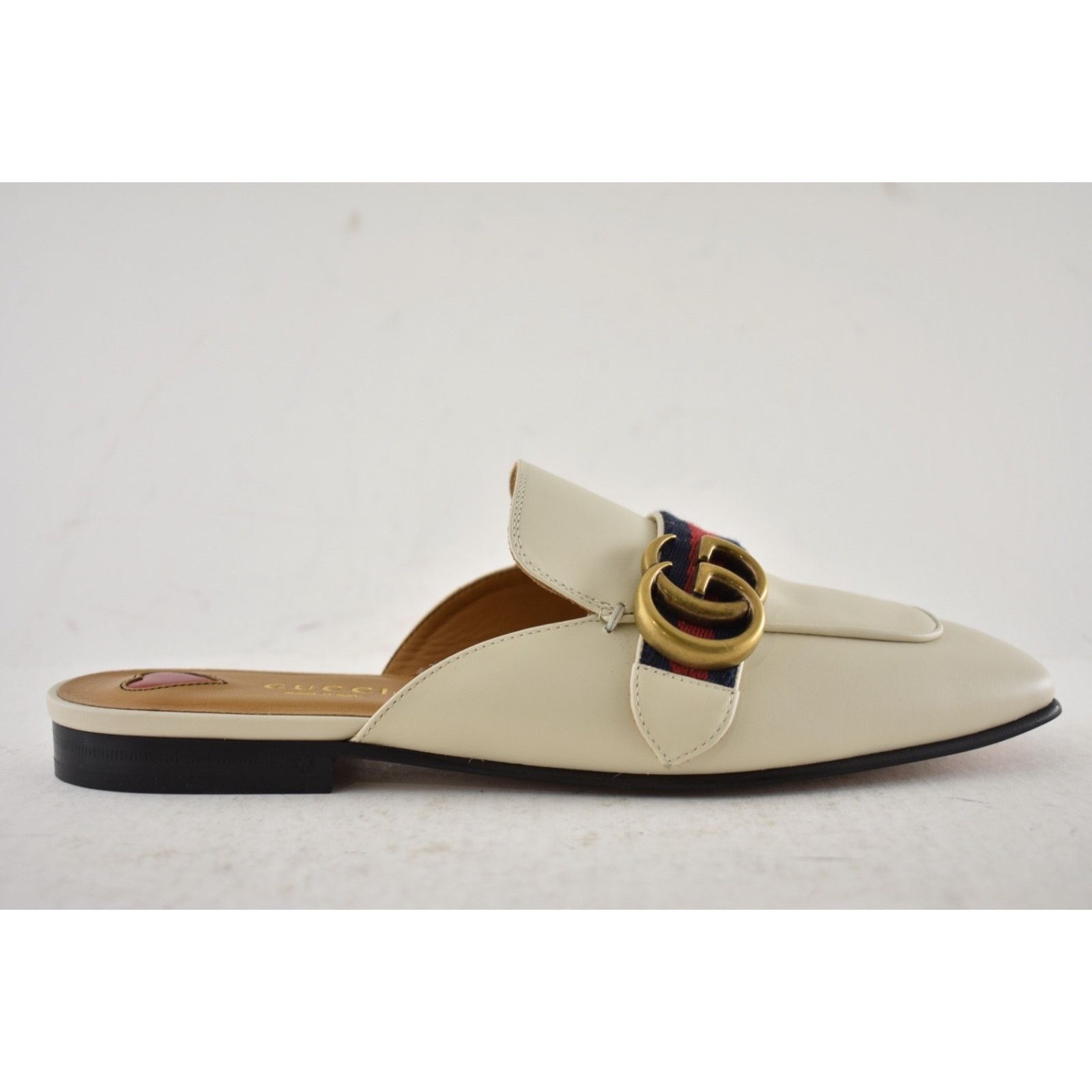 Gucci White Gold GG Slide Loafer Mule Slipper Backless Flats 36.5 Size US 6.5 / IT 36.5 - 2 Thumbnail
