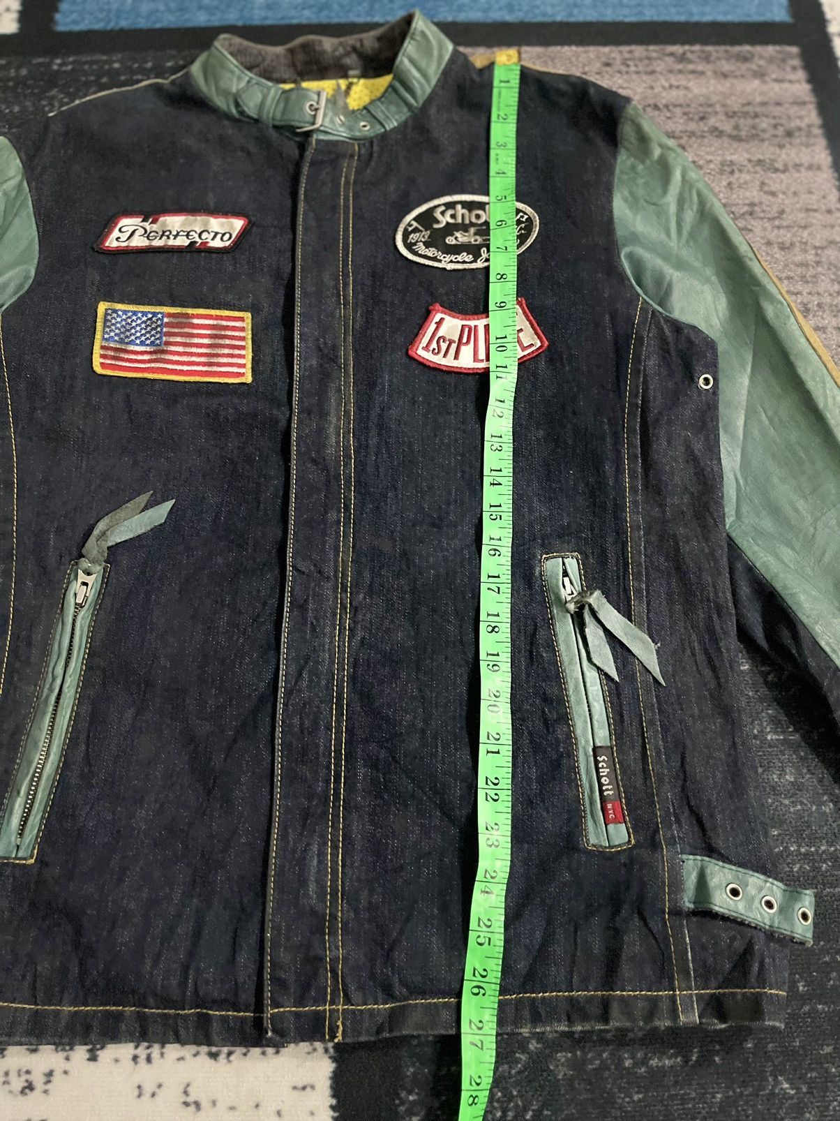 Schott Vintage Schott Leather Denim Motorcycle Jacket Size US L / EU 52-54 / 3 - 22 Thumbnail