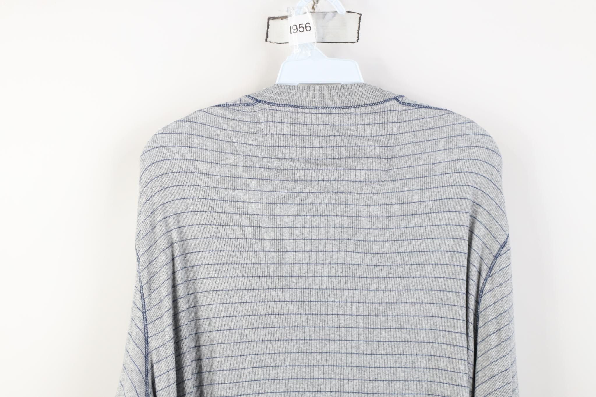 Robert Graham Robert Graham Elbow Patch Striped Ribbed Knit Henley T-Shirt Size US XXL / EU 58 / 5 - 12 Thumbnail