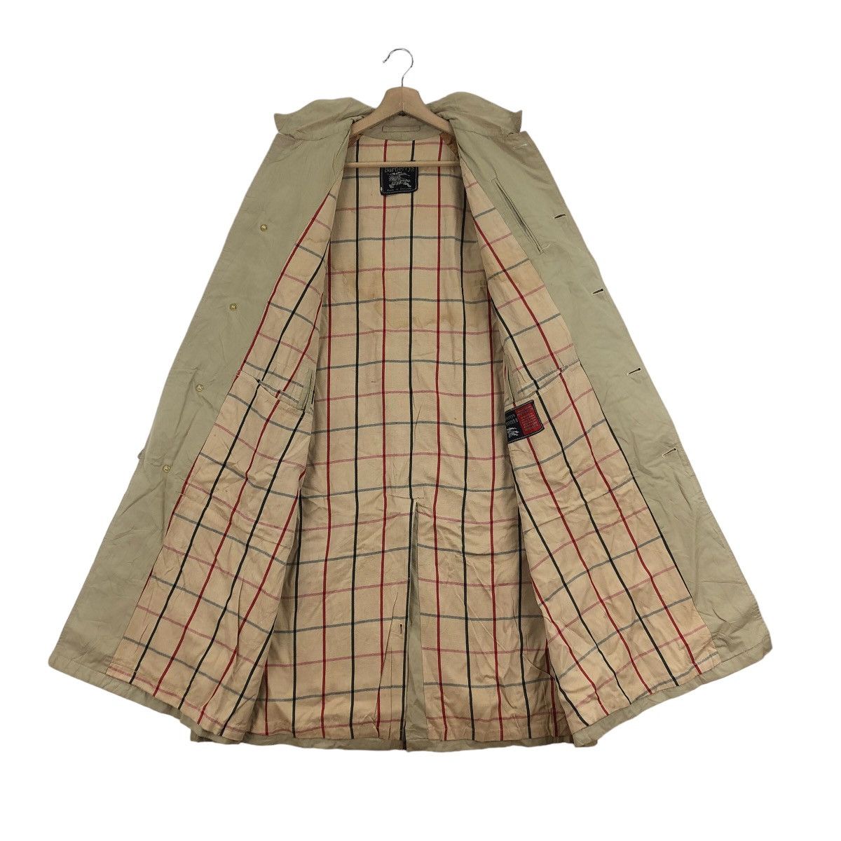Vtg BURBERRY COMMANDER II Nova Checks Trench Coat Parka