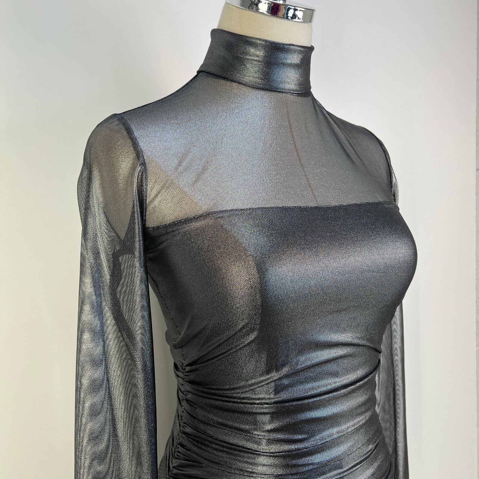 Amanda Uprichard Amanda Uprichard Dominique Mini Dress Black Silver Size XS / US 0-2 / IT 36-38 - 2 Thumbnail