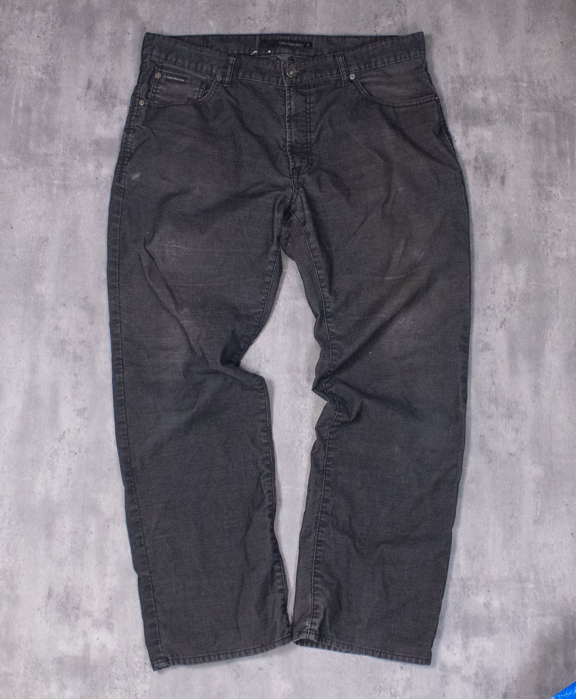 Calvin Klein × Vintage Y2K 2000's Calvin Kelin Relaxed Baggy Wide Corduroy Pant's Size US 37 - 3 Thumbnail
