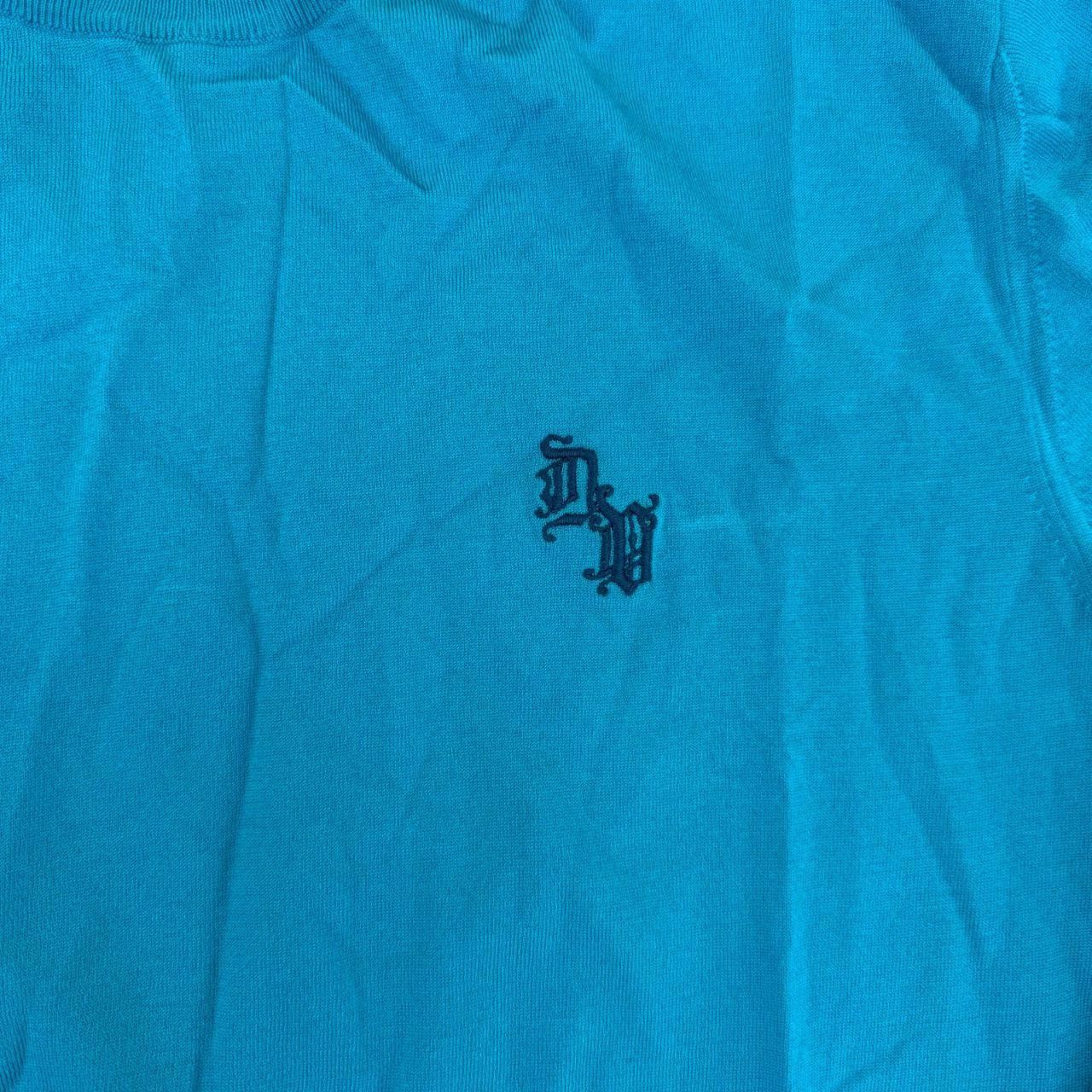 Lacoste Versace Vintage Sweater Blue 90s Retro Italian Designer Size US L / EU 52-54 / 3 - 5 Thumbnail