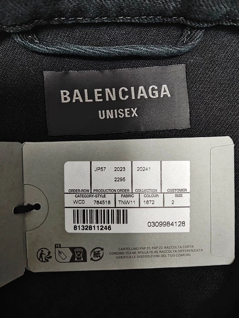 Balenciaga Balenciaga 24fw rivet piercing hoop denim jacket-2506 Size US M / EU 48-50 / 2 - 5 Thumbnail