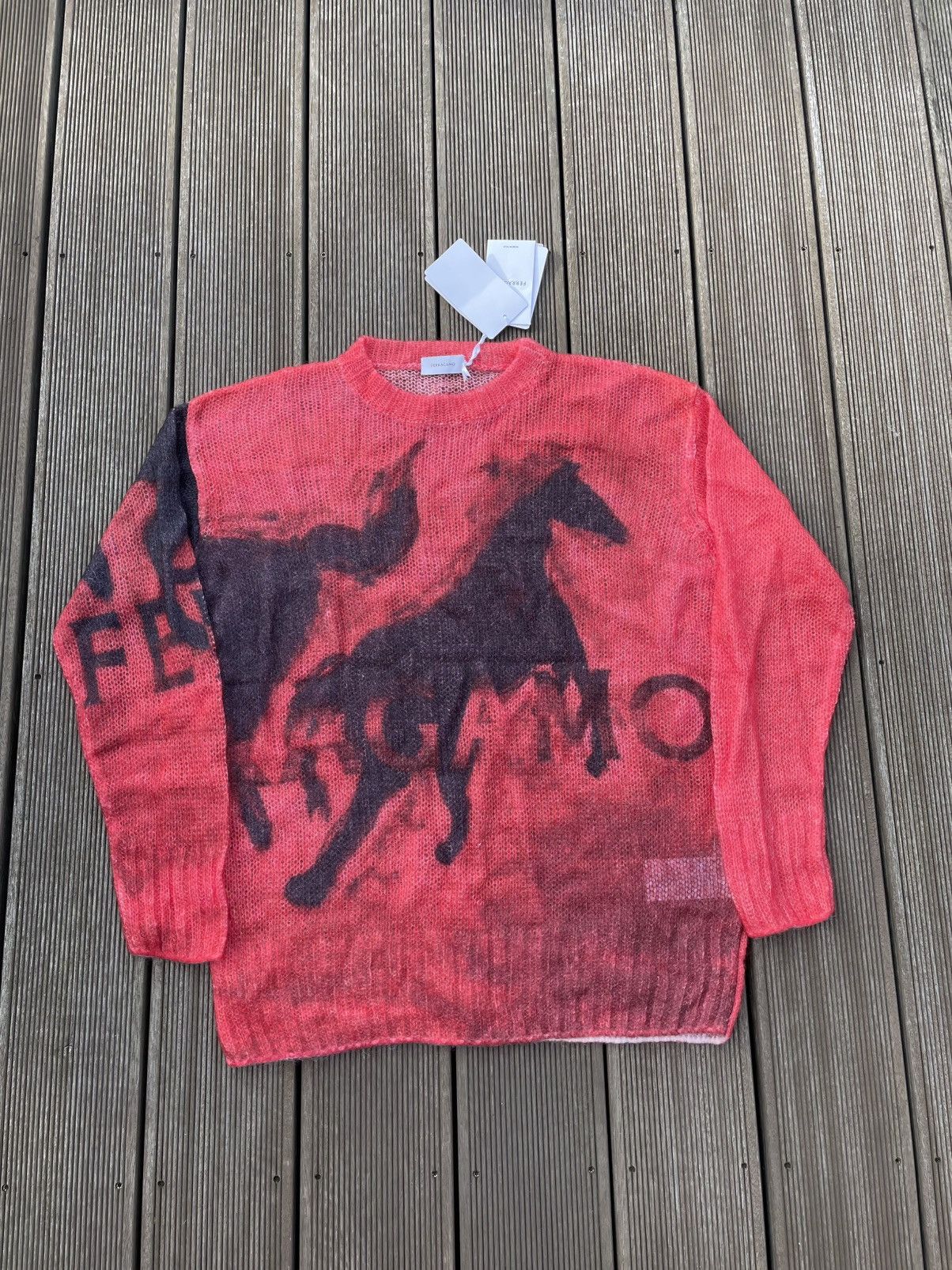 BNWT Mustang Print Sweater in Red/Black SS 23