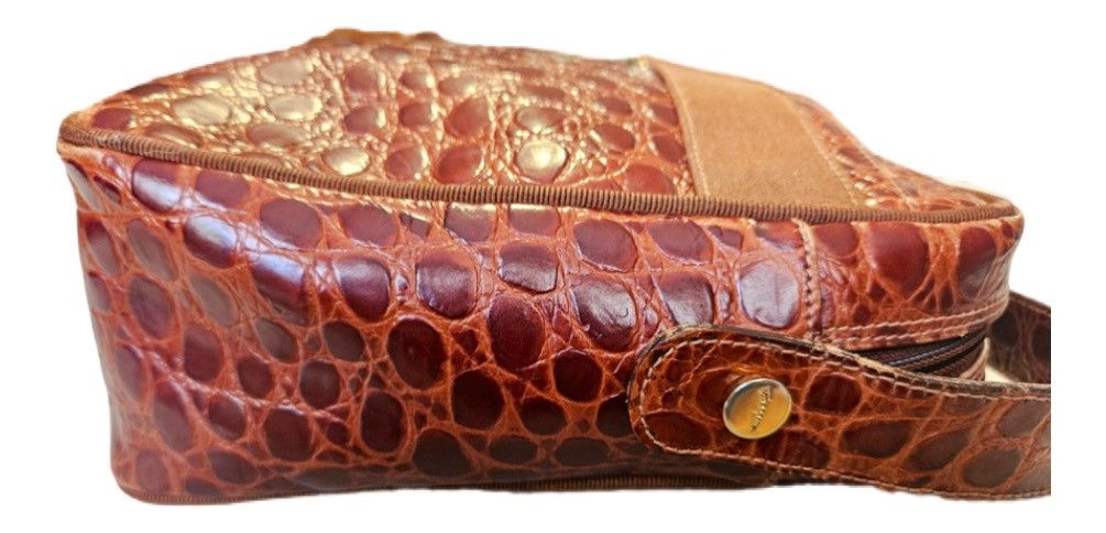 Salvatore Ferragamo Vara Ribbon Crocodile Embossed Leather Red/Bordeaux Purse Size ONE SIZE - 6 Thumbnail
