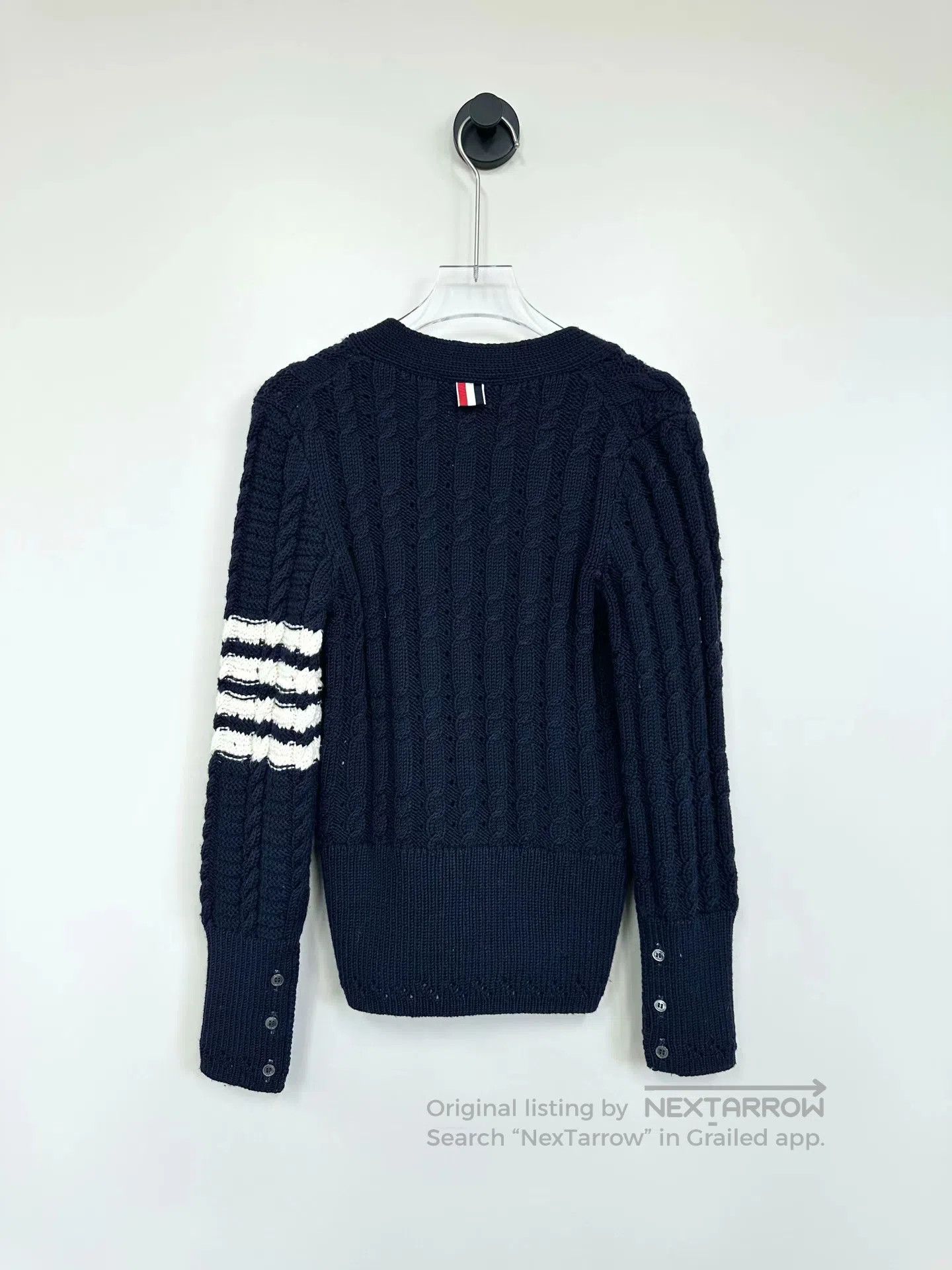 Thom Browne Thom Browne Dark Blue Classic Striped Wool Knit Cardigan| Size XS / US 0-2 / IT 36-38 - 2 Thumbnail