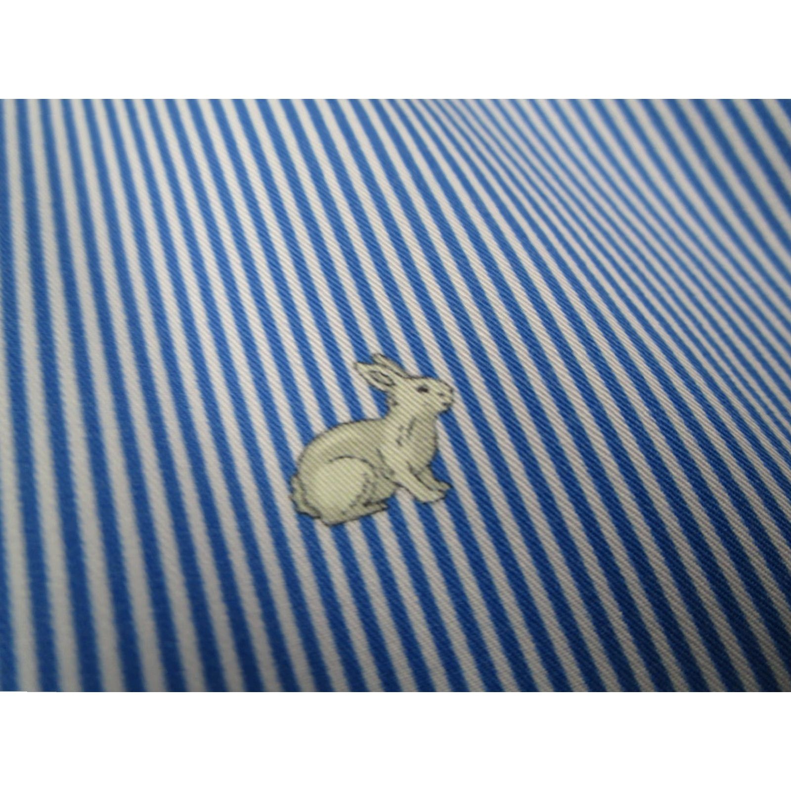 Vintage NIGEL CURTISS Shirt Mens XL Blue Stripe Button Up AOP Rabbit Long Sleeve Dress Shirt Size US XL / EU 56 / 4 - 5 Thumbnail