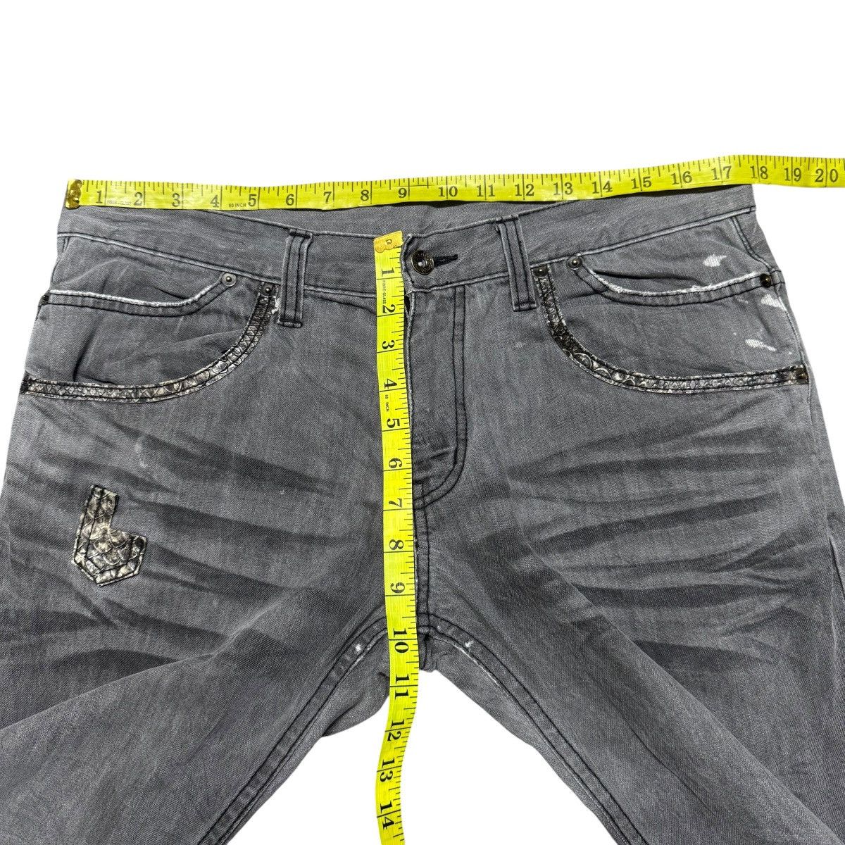 semanticdesign Vintage Semantic Design Snake Skin Denim Flare Jeans Size US 35 - 19 Thumbnail
