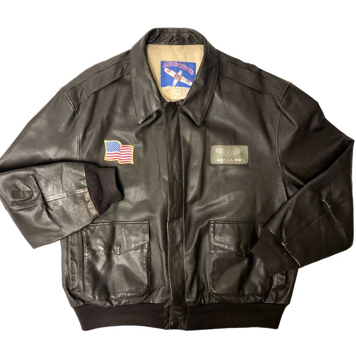 Unkwn 80's Airborne US Military USAF A2 Goat Leather Flight Jacket ...