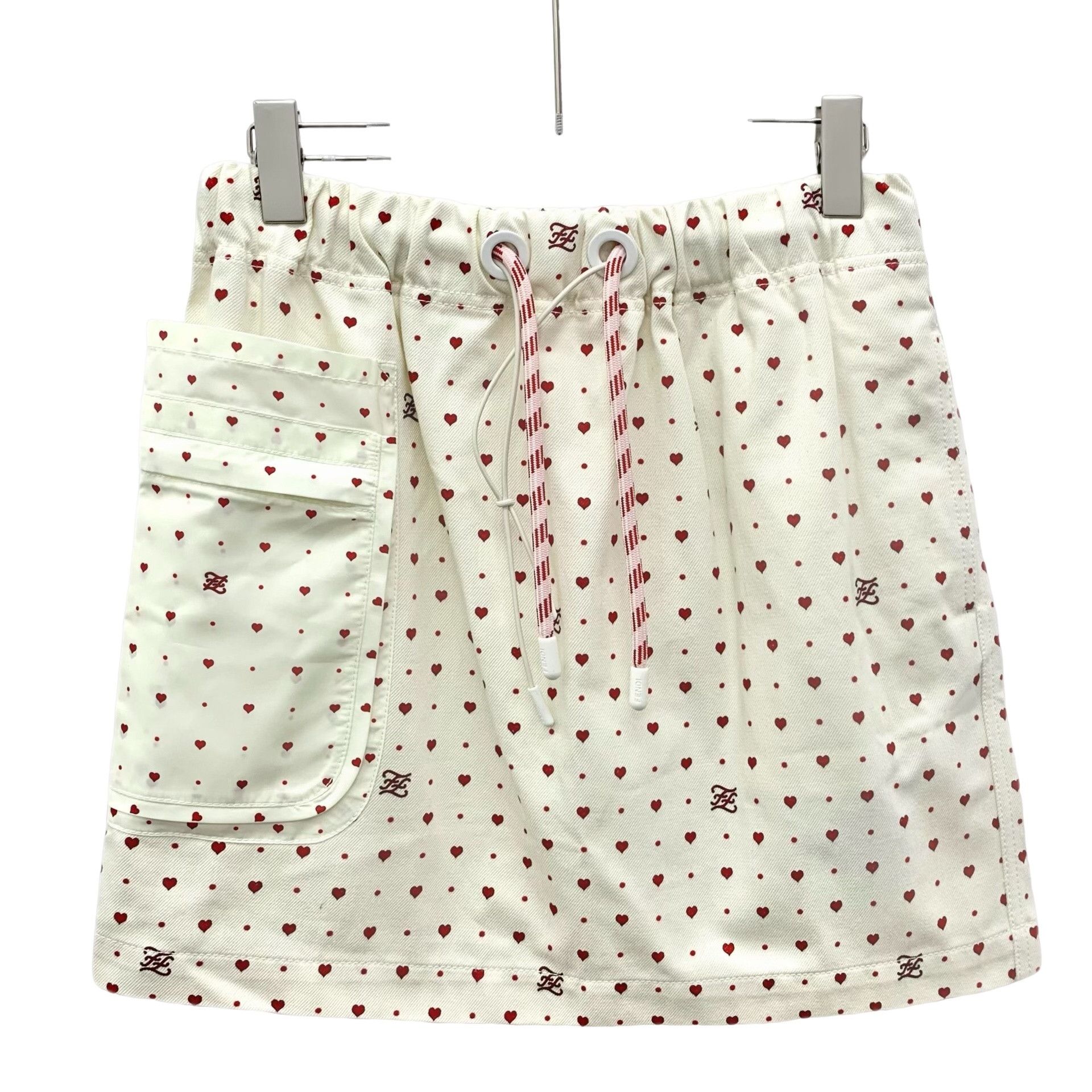 Fendi Fendi Heart Print Cotton Mini Skirt Size 42 Size 28" / US 6 / IT 42 - 1 Thumbnail