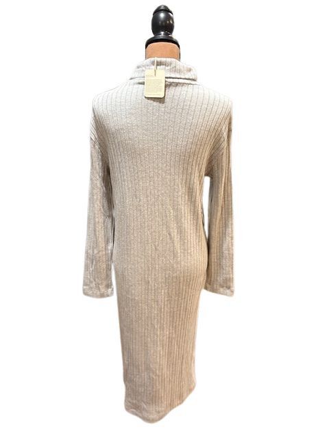 DONNI. DONNI Rib Turtleneck Sweater Midi Dress in Light Grey Size M / US 6-8 / IT 42-44 - 5 Thumbnail