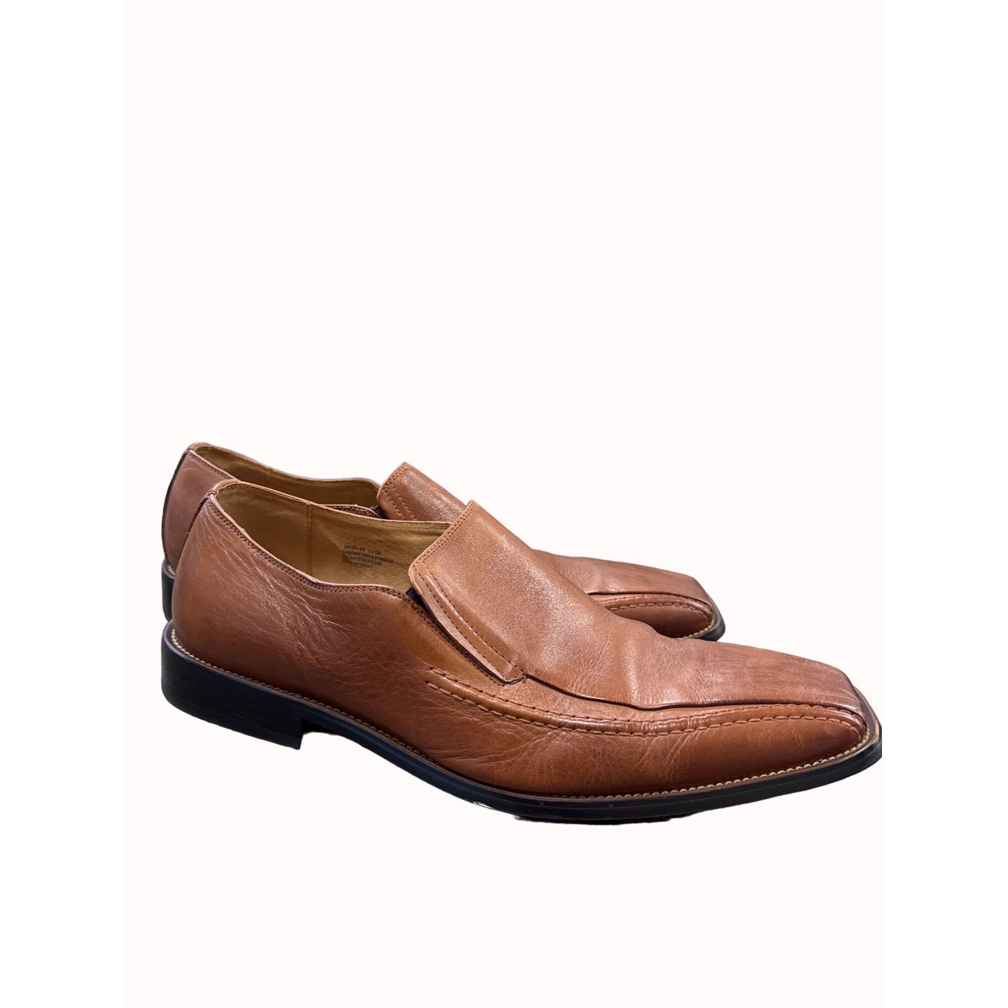 Stacy Adams Stacey Adams mens brown leather slip dress loafer shoes 11.5 Size US 11.5 / EU 44-45 - 5 Thumbnail
