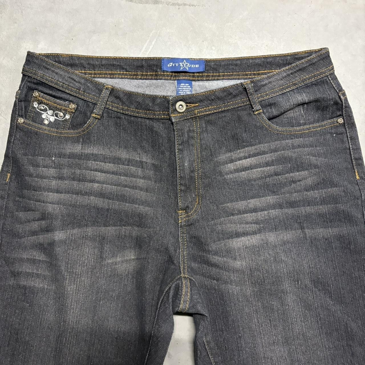 Vintage Crazy Vintage Y2K/2000s Baggy Black Skater Style WideLeg Denim Jeans! Size US 36 / EU 52 - 4 Thumbnail
