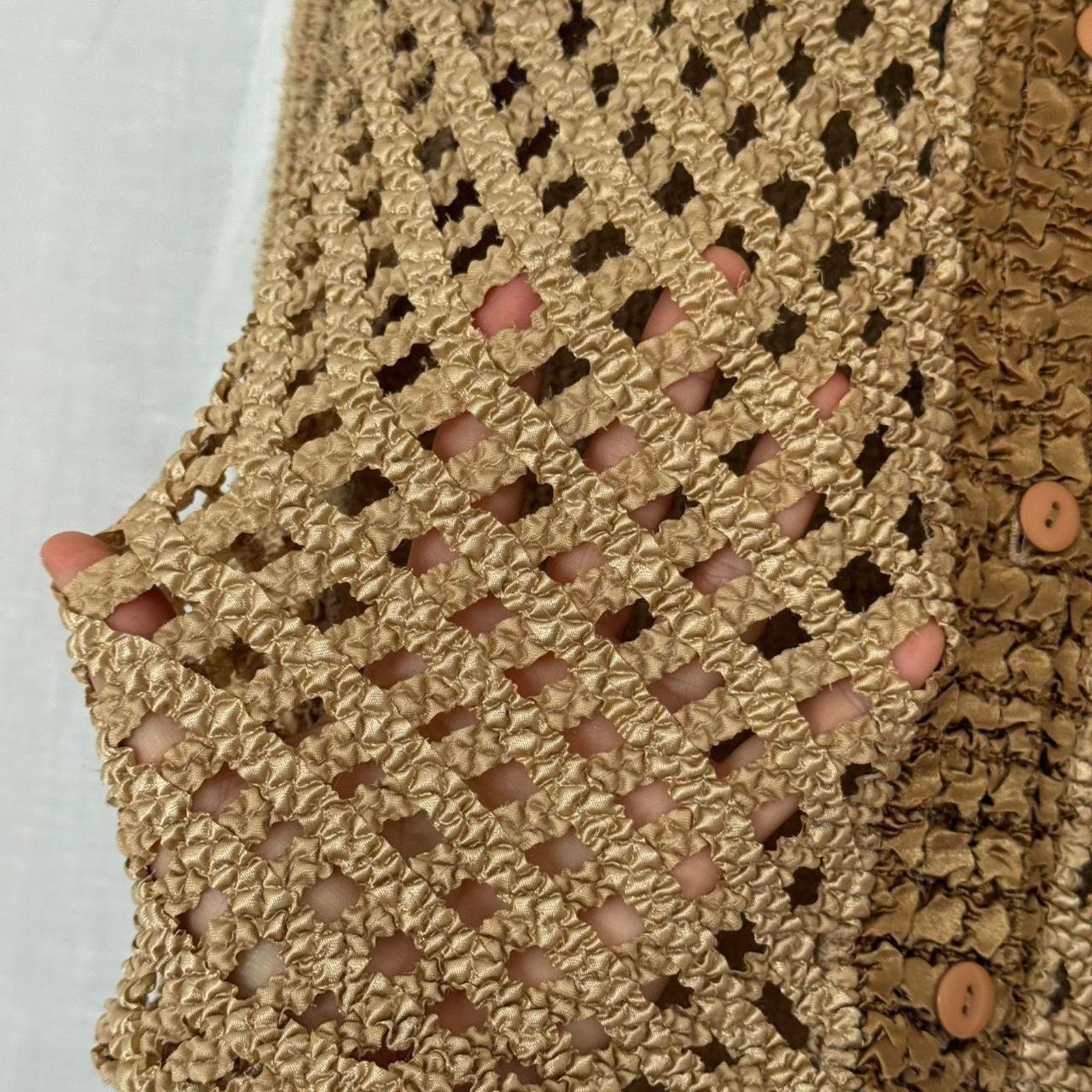 Vintage ⋆ ˚｡⋆୨୧˚ y2k crochet knit cardigan top boho western ˚୨୧⋆｡˚ ⋆ Size L / US 10 / IT 46 - 5 Thumbnail