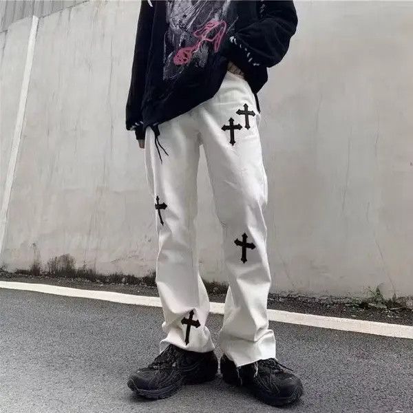 Japanese Brand punk pants with crosses Size US 32 / EU 48 - 1 Thumbnail