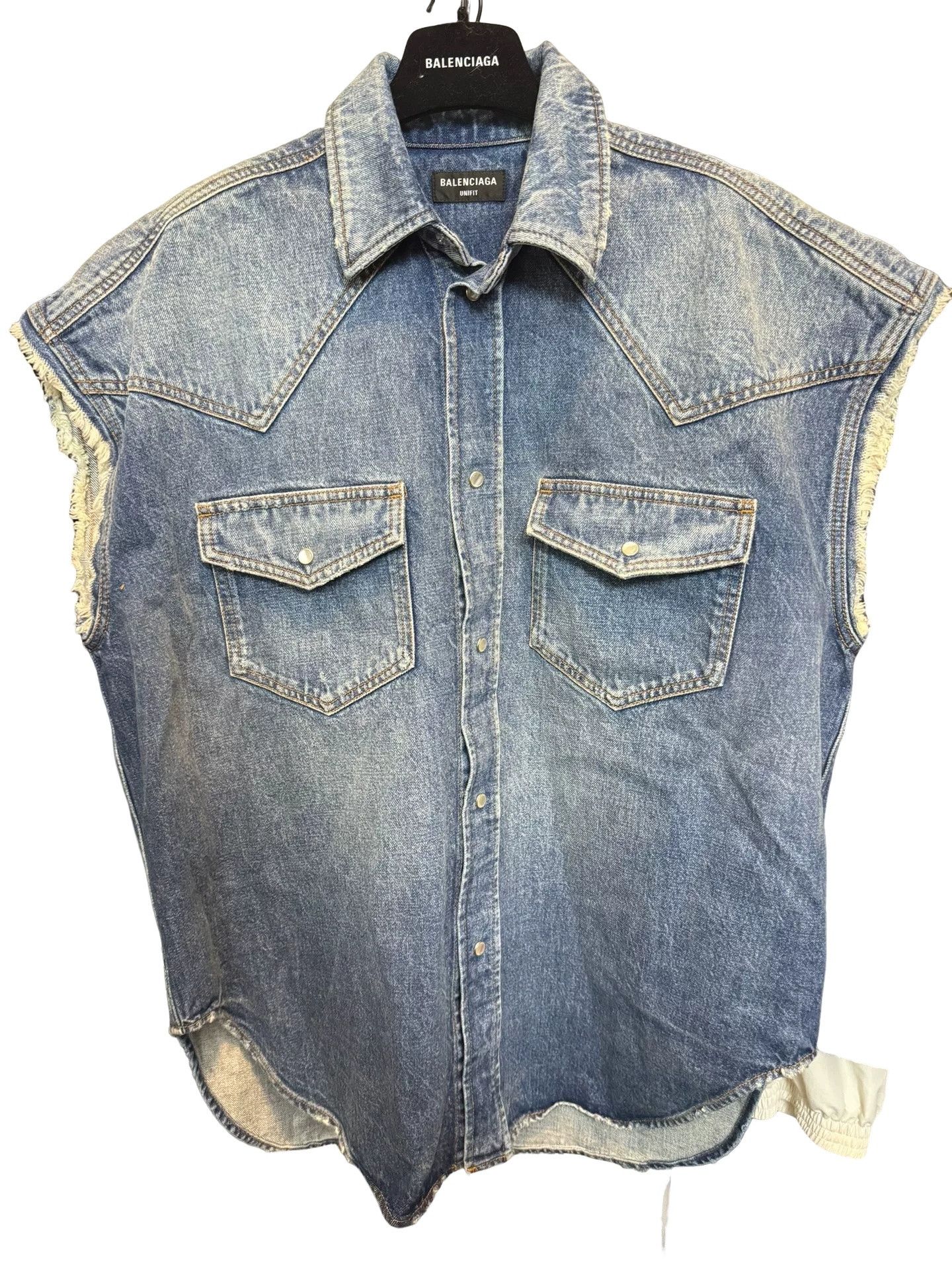 Balenciaga Balenciaga Denim Vest Size US XXS Size US XXS / EU 40 - 1 Thumbnail