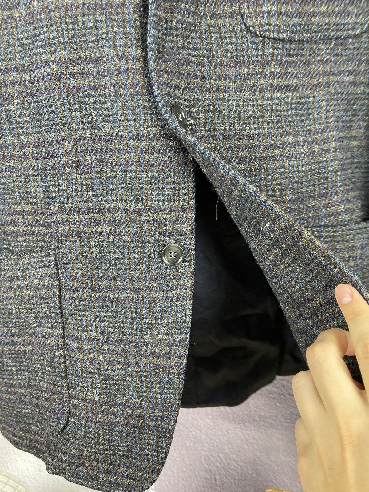 Harris Tweed Harris Tweed vintage 1971 checkered blazer paisley lining Size 44R - 9 Thumbnail