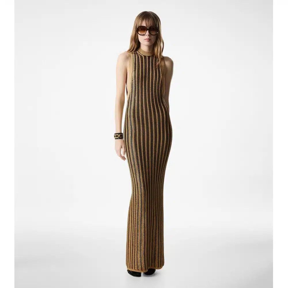 Tom Ford o1loc1c0925 ACK524 Metal Rib Maxi Dress in Brown Size S / US 4 / IT 40 - 2 Thumbnail