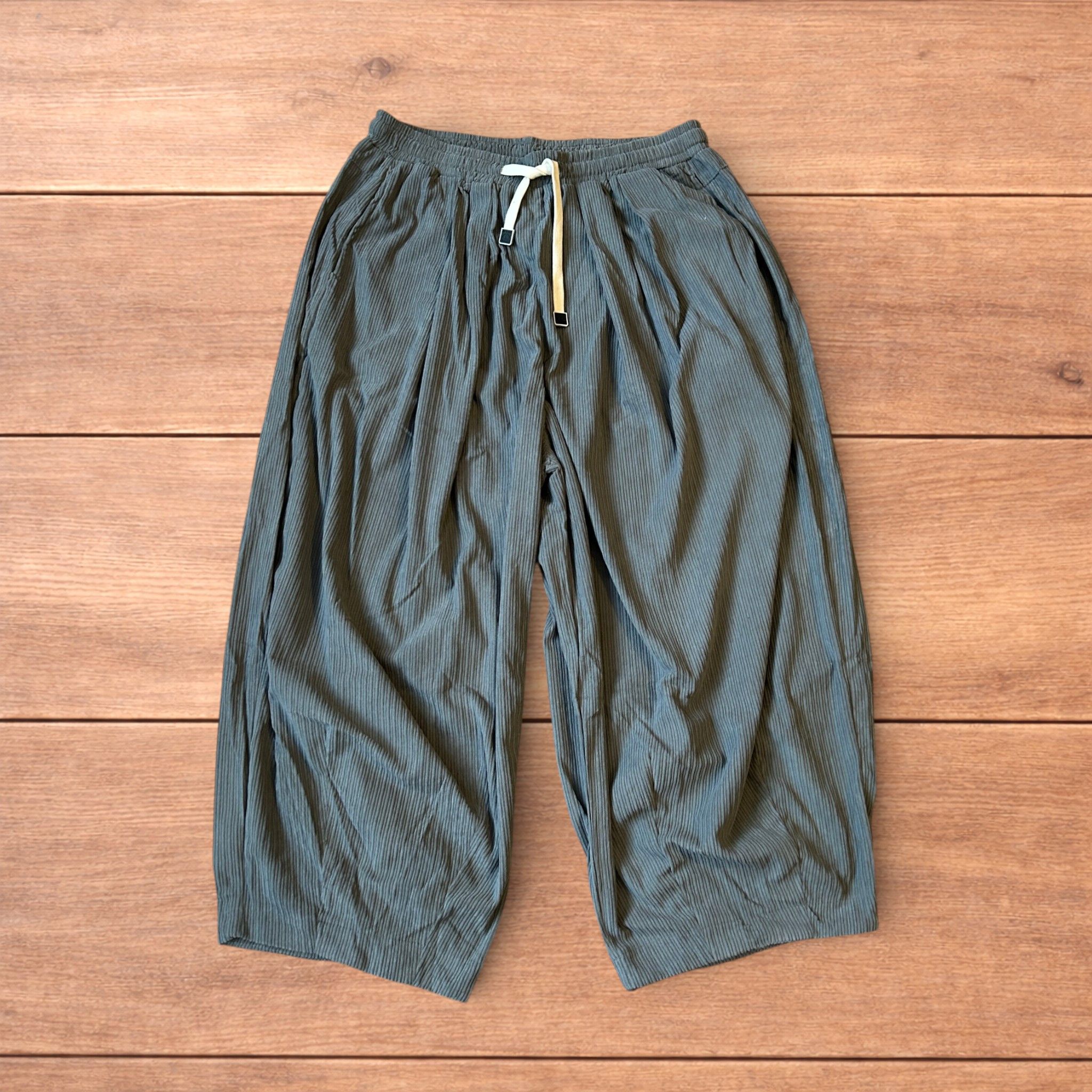 Japanese Brand Super baggy wide leg corduroy trousers joggers in grey. Size US 36 / EU 52 - 1 Thumbnail