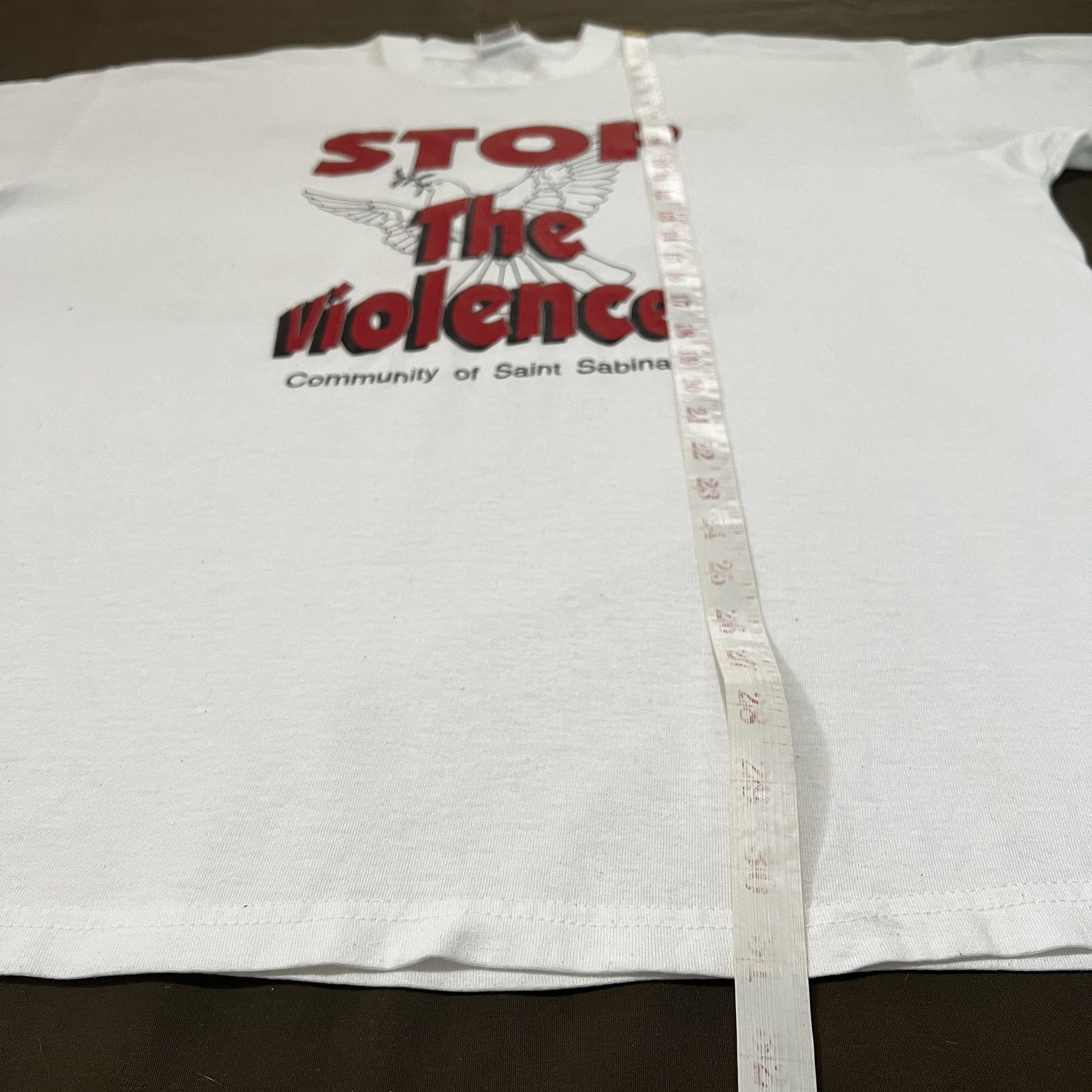 Vintage Vintage Stop the violence God Jesus Holy Bible Tee 2XL Size US XXL / EU 58 / 5 - 7 Thumbnail