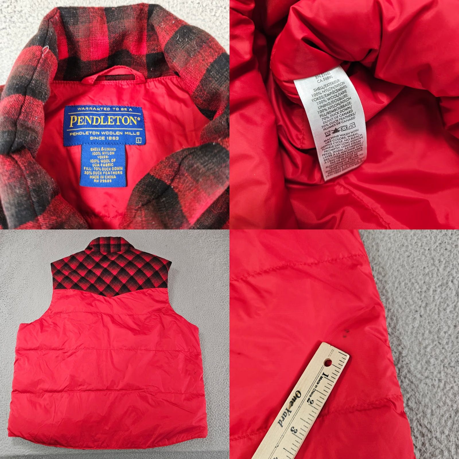 Pendleton **Red Men's Vest Down Snap Puffer Western** User: **Western Men's Red Vest Down Snap Puffer** Size US L / EU 52-54 / 3 - 8 Thumbnail