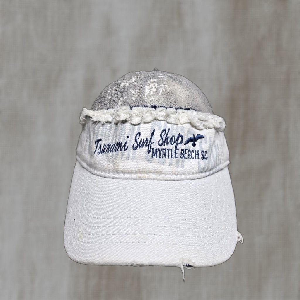 Logo 7 Vintage Myrtle Beach Surf Shop Cotton Canvas Visor Hat Adjustable Gray Beach Outdoors Surfing Men Size ONE SIZE - 1 Thumbnail