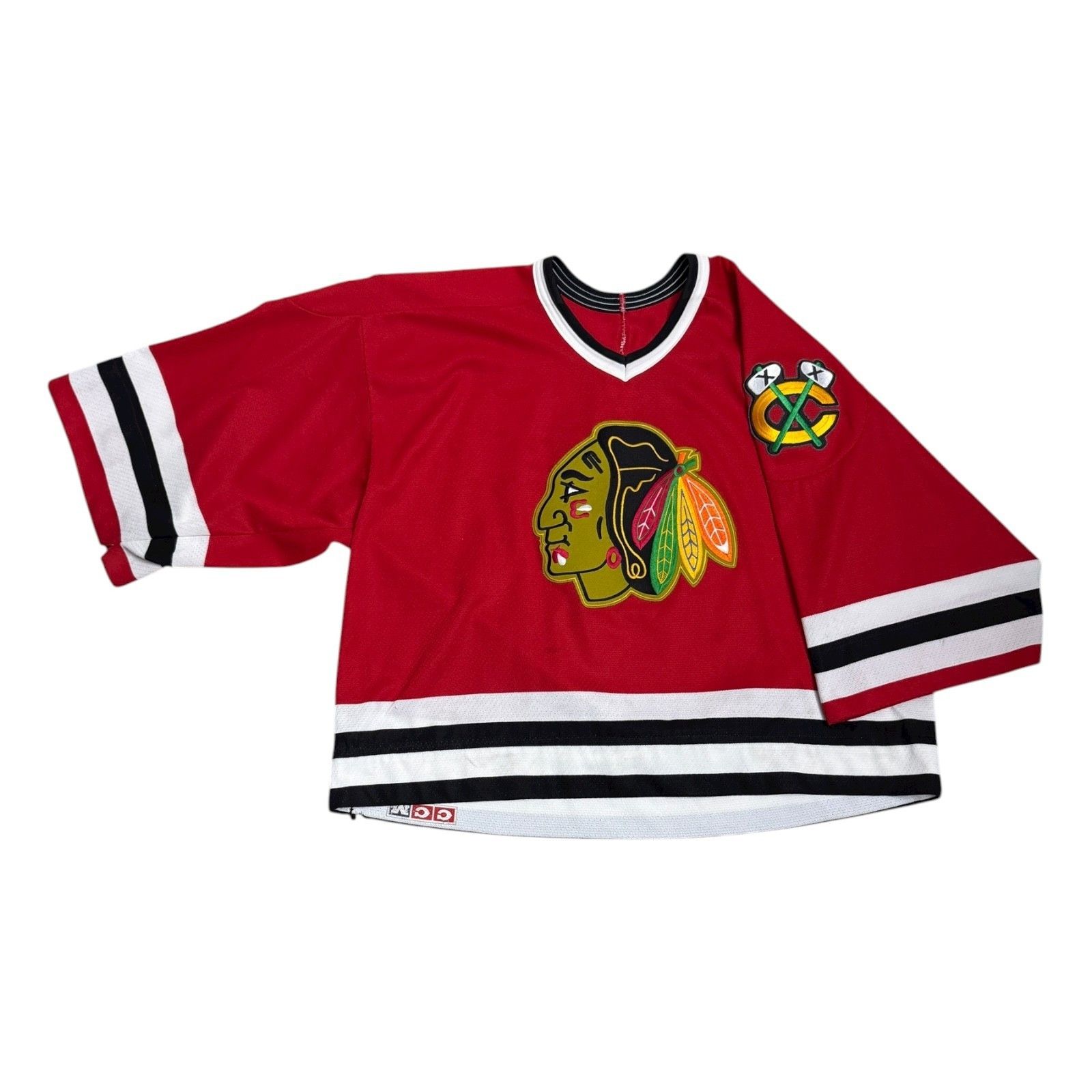 NHL CHICAGO BLACKHAWKS Short Sleeve CROPPED Vintage Jersey XL Size XL / US 12-14 / IT 48-50 - 2 Thumbnail