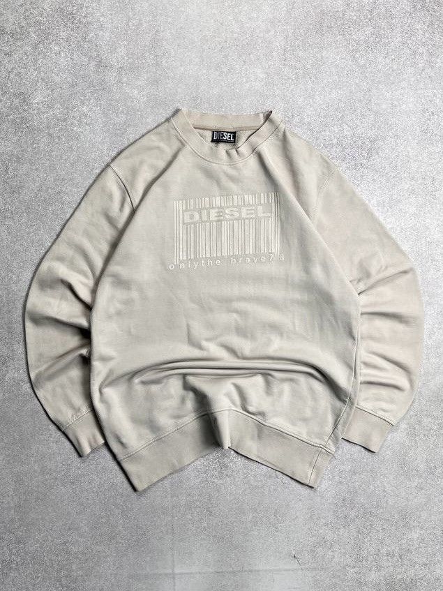 VINTAGE DIESEL ARCHIVAL CREAM BOXY SWEATSHIRT Y2K L
