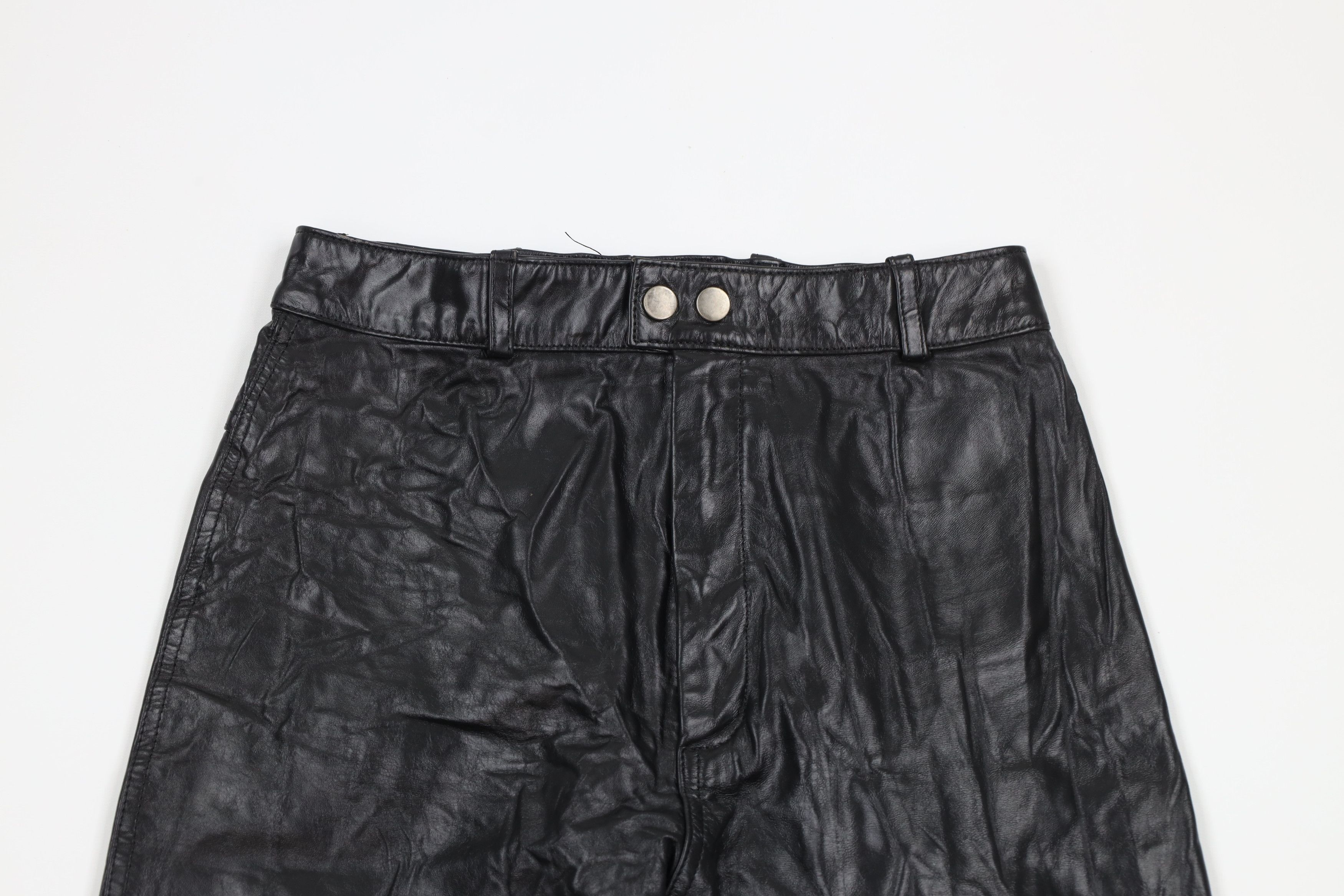 Vintage Vintage 70s 80s Streetwear Flared Leather Pants Black Size 30" / US 8 / IT 44 - 2 Thumbnail