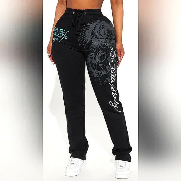 Ed Hardy Crawling Tigers Sweatsuit Coord Set Lounge Retro Tattoo Y2K Size ONE SIZE - 4 Thumbnail