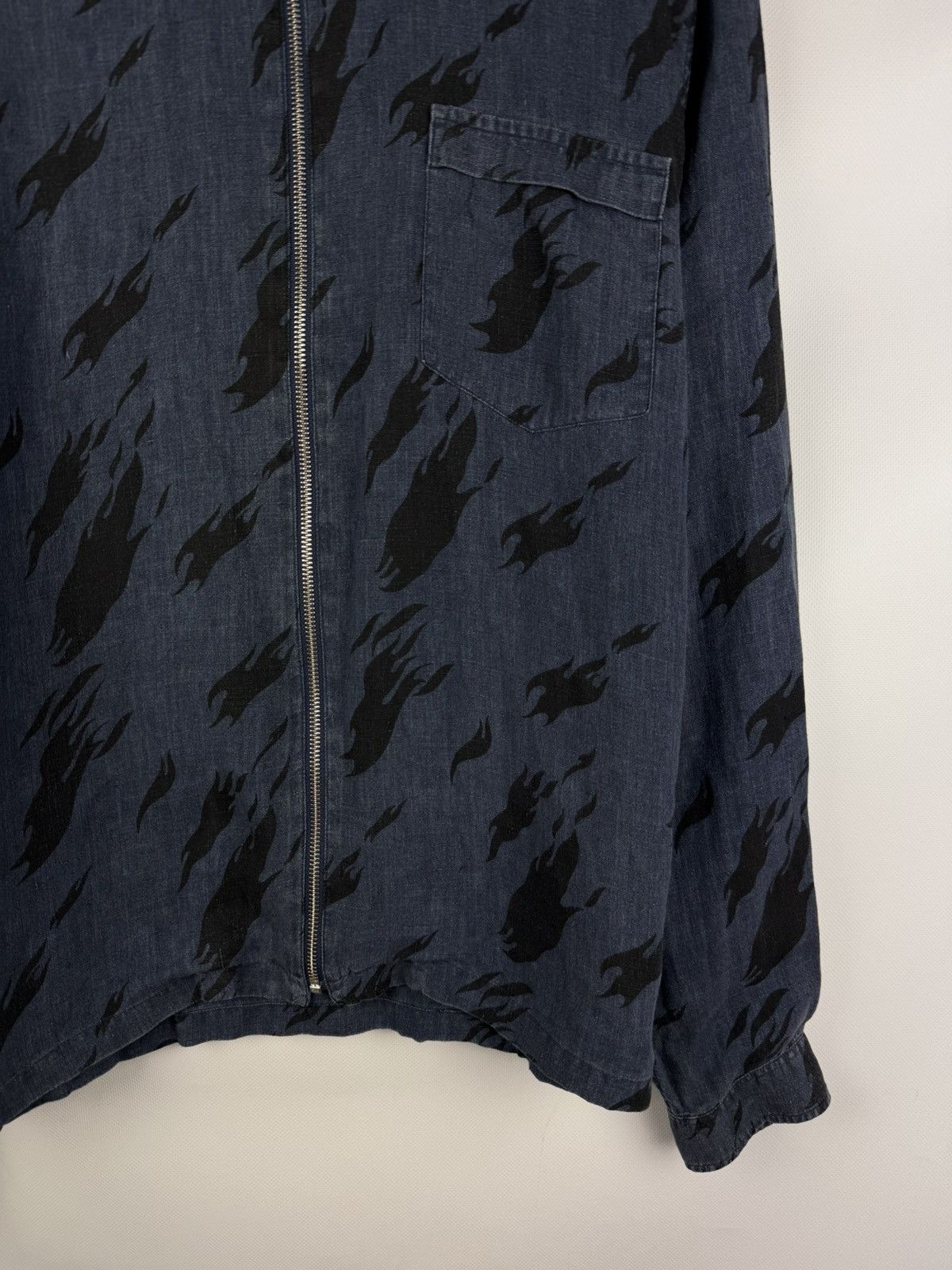 Our Legacy Our Legacy Men’s Full Zip Patterned Linen Overshirt Jacket Size US L / EU 52-54 / 3 - 4 Thumbnail