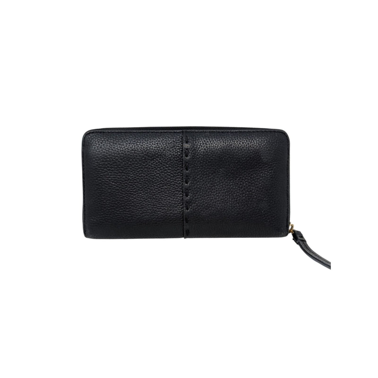 Tory Burch Tory Burch Black Leather Wallet Pebbled Logo Continental Size ONE SIZE - 2 Thumbnail