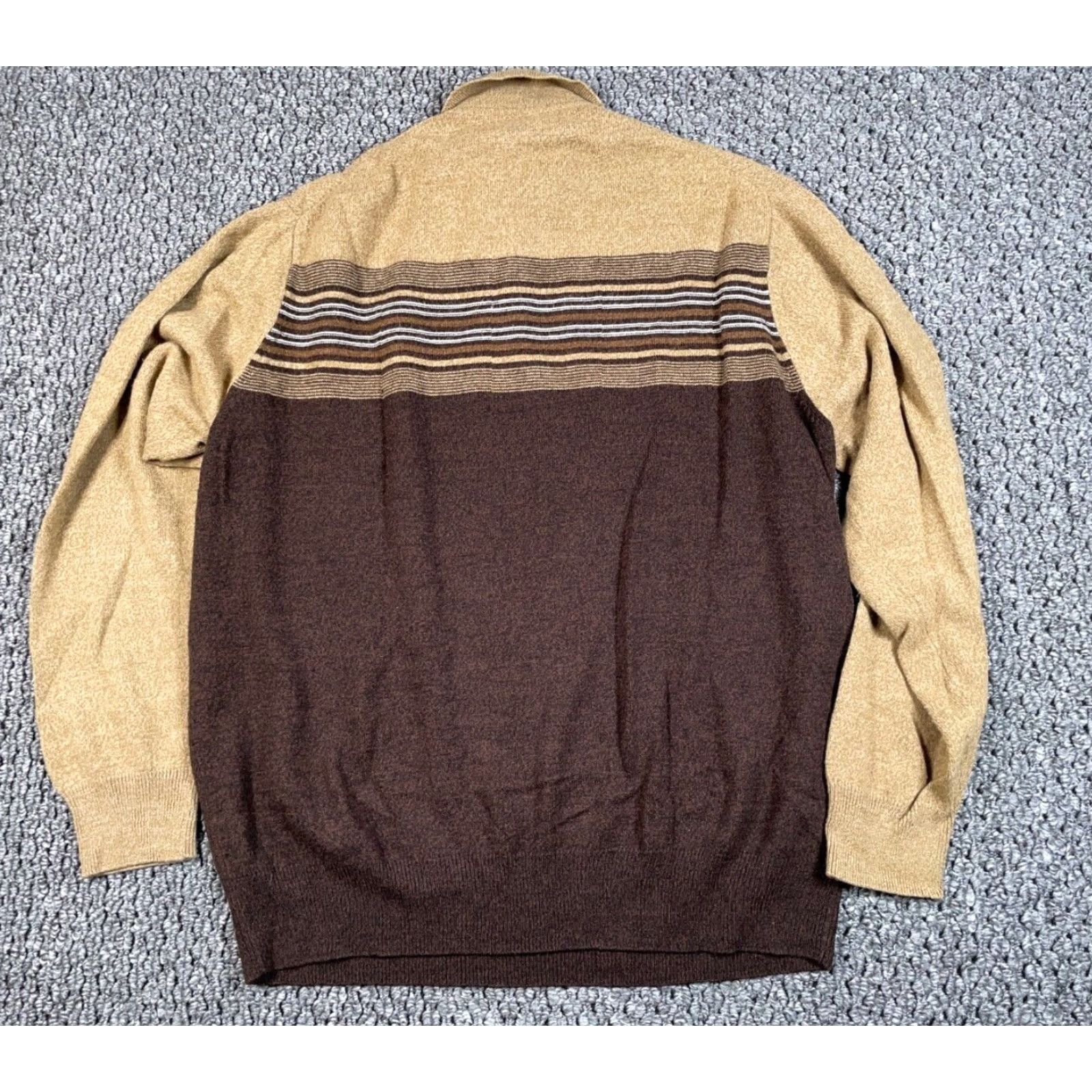 Dockers DOCKERS Retro Striped Collared Sweater Adult XL Brown Lightweight Knit 90s Mens Size US XL / EU 56 / 4 - 2 Thumbnail