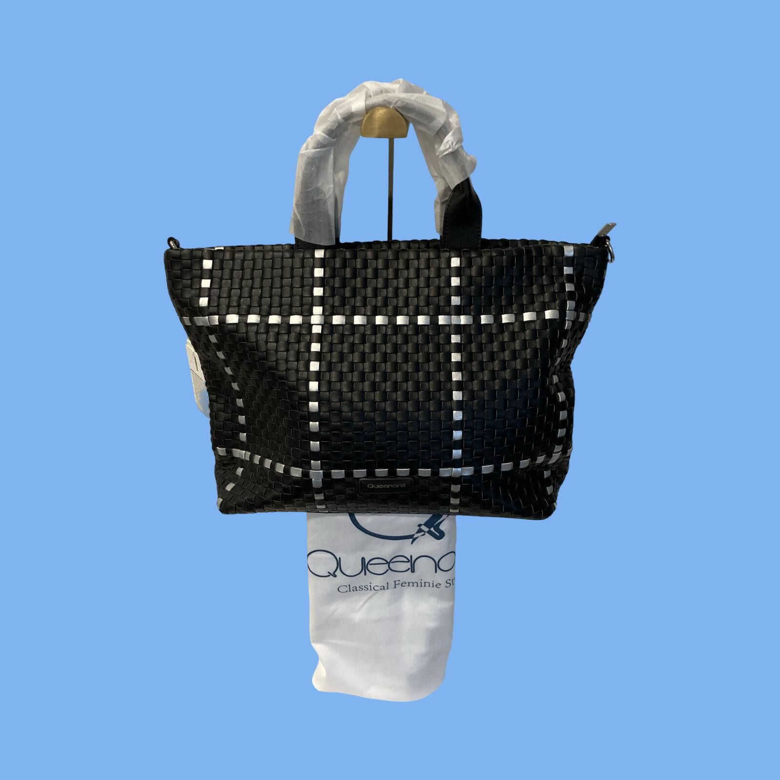 Other NIB Queenaris Black and White Woven Tote Bag Size ONE SIZE - 1 Thumbnail