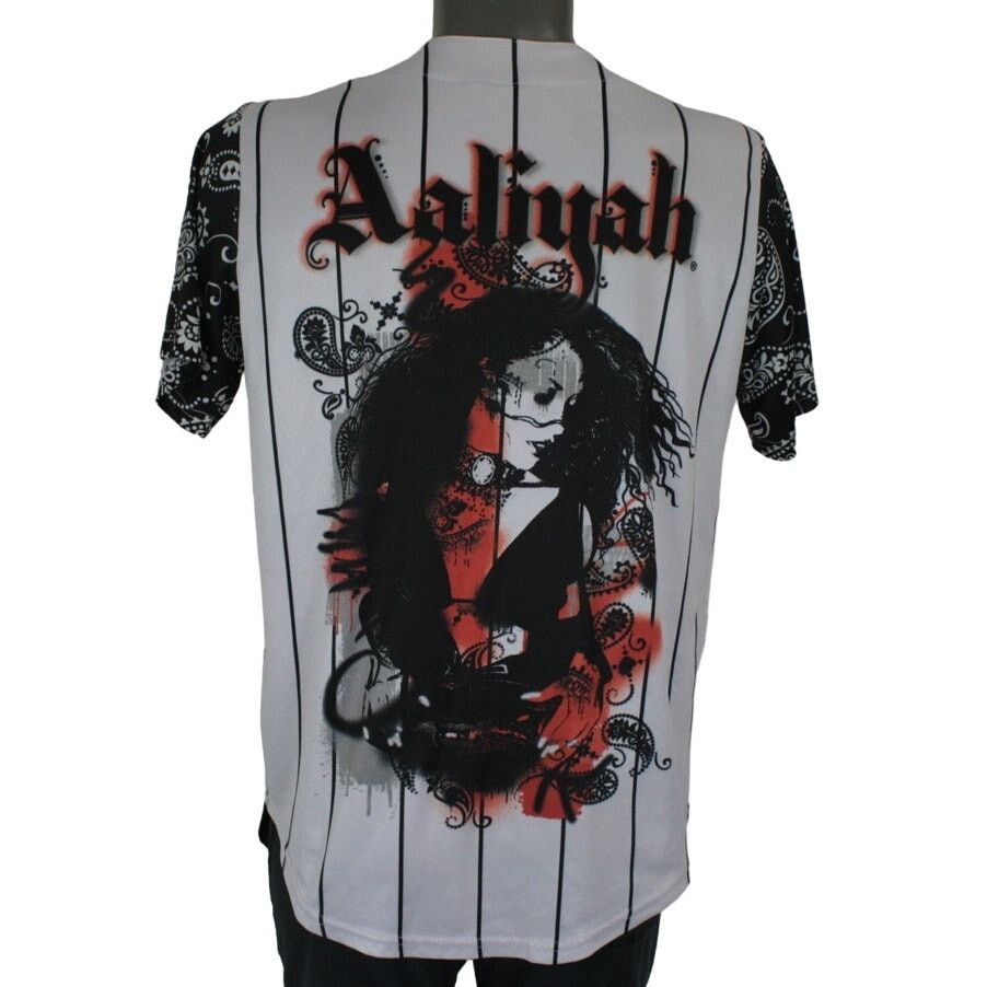 Vintage Aaliyah Baseball Jersey Shirt Double Sided Graphic Button Up Size US S / EU 44-46 / 1 - 1 Thumbnail