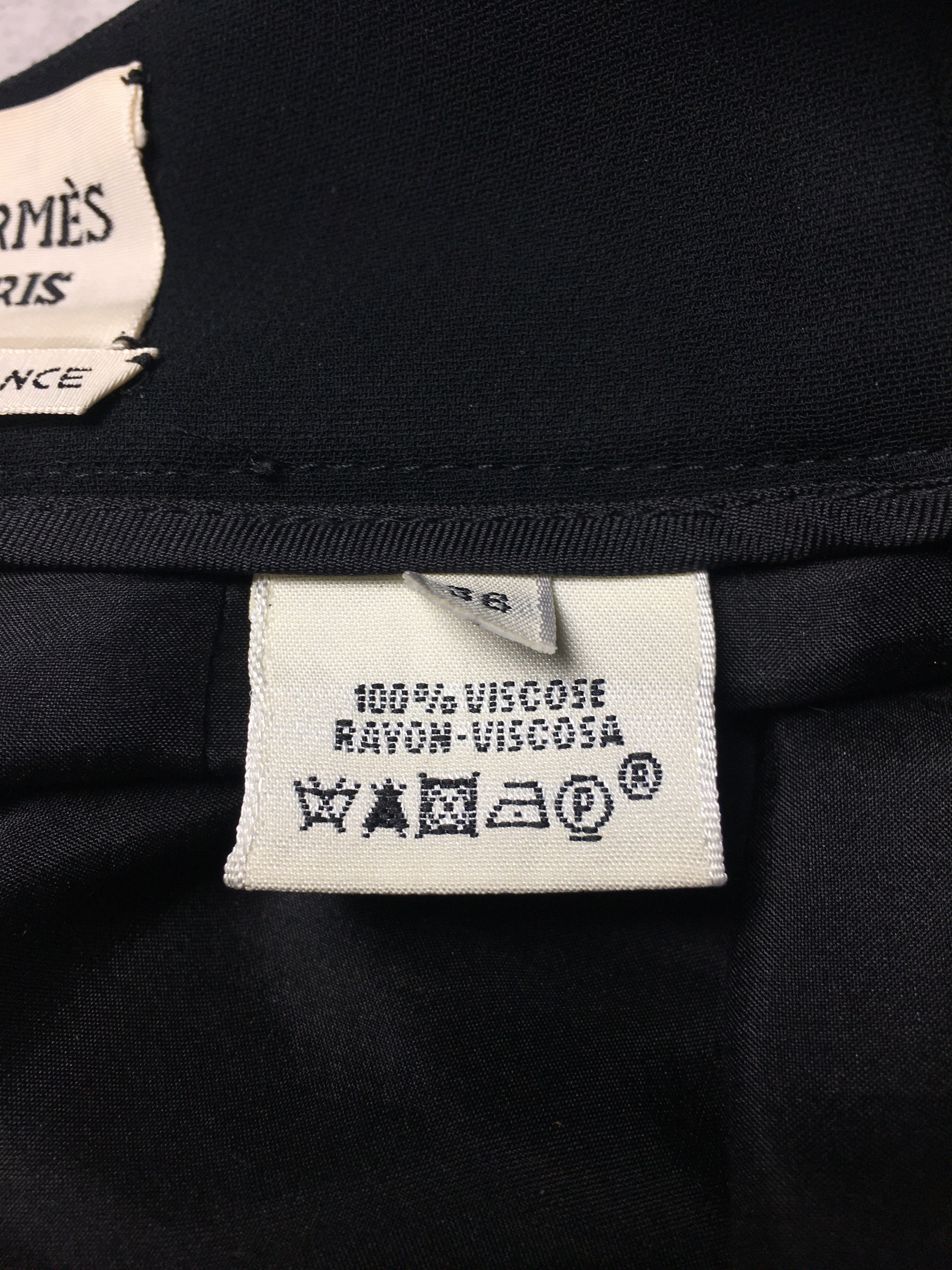 Hermes HERMES Paris Classic Pencil Black Skirt EU 36 Size 26" / US 2 / IT 38 - 11 Thumbnail