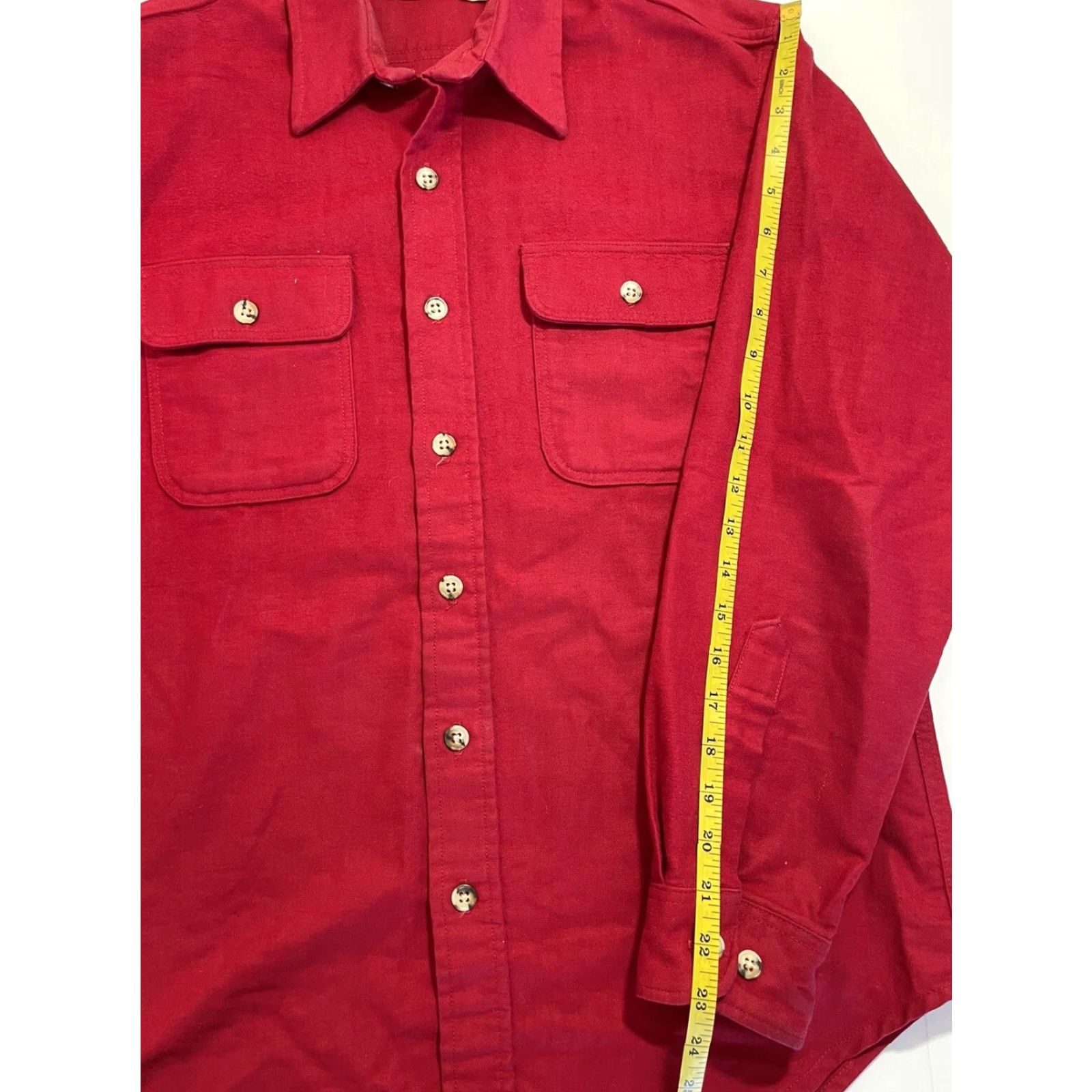Vintage VINTAGE St. John's Bay Shirt Mens Heavyweight Flannel 70s 80s Button-Up Long Sleeve Red Cotton M Regular Mens Size US M / EU 48-50 / 2 - 7 Thumbnail