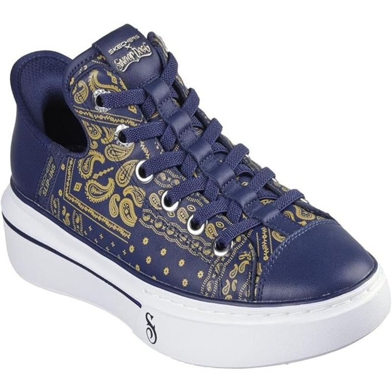 SKECHERS Skechers x Snoop Dogg Navy Paisley Bandana Leather Sneakers Size US 10 / IT 40 - 1 Thumbnail