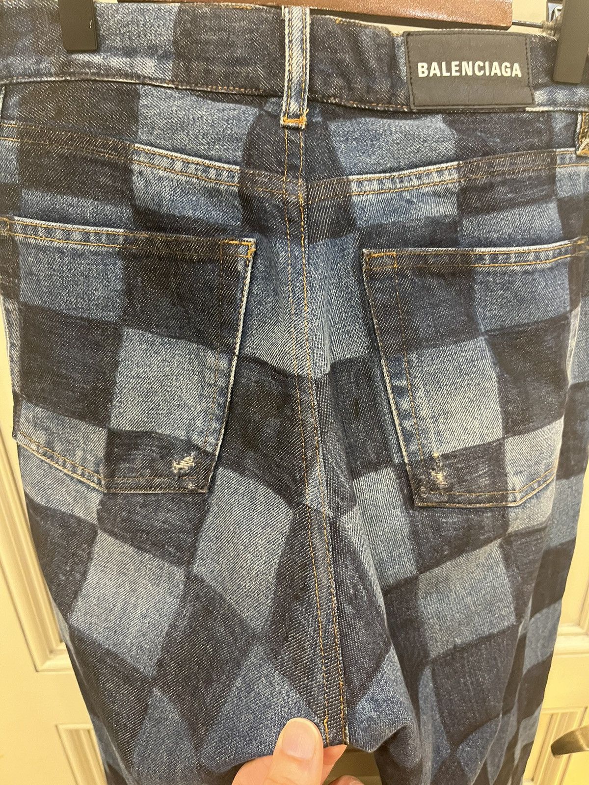 Balenciaga Checkerboard Paris Fit Sharpie Ombre Jeans Size US 30 / EU 46 - 12 Thumbnail