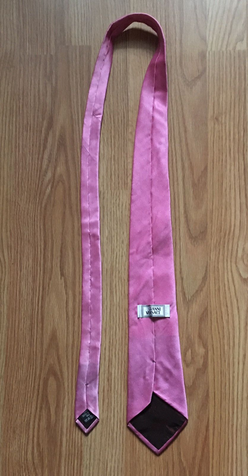 Versace GIANNI VERSACE Dark Pink Medusa Silk Mens Italy Tie Vintage Size ONE SIZE - 11 Thumbnail